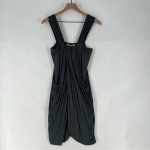 fLuXuS Charcoal Gray Stretch Knit Crossover Layered Sleeveless Mini‎ Dress